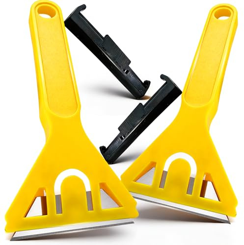 G4GADGET Window Scraper 2 Pack with Safety Cover – Glass Scraper Tool for Removing Paint, Stickers & Adhesive – Window Cleaning Scraper for Glass, Tiles & Metal Surfaces
