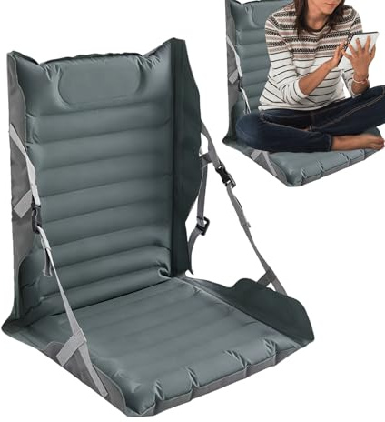 Genérico Cojín para Estadio | Almohadilla Impermeable Hinchable con Soporte Lumbar - Cojín Exterior Portátil para Acampar,para Avión, Kayak, Camioneta, Camping, Picnic, Viajes, Silla de Ruedas
