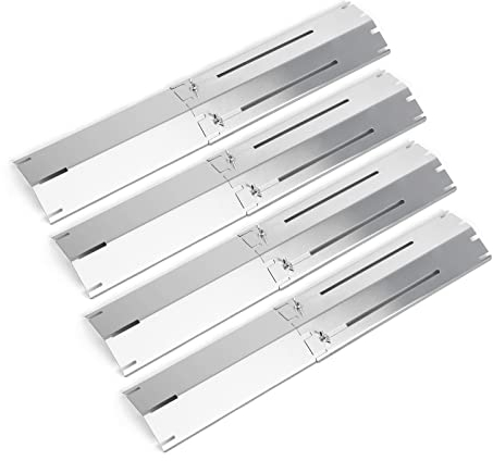 GFTIME 30CM to 53CM Universal Heat Plate Spare Parts for Charbroil, Brinkmann, Outback, CosmoGrill, Ultar, Blooma, Stainless Steel Flame Shield for Most Gas Grills, 4 Pack