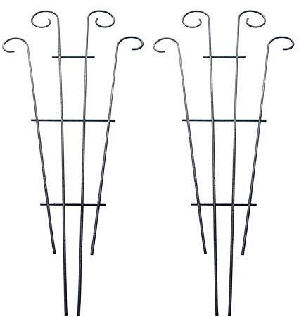 MTB Silver Coated Wave Pot Trellis 23'' Plant Stakes for Climbing Plants Pack of 2,Plant Support