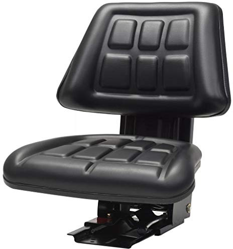 vidaXL Asiento de Tractor con Suspensión Negro Maquinaria Jardinería Jardín