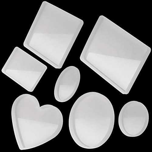 Paquete de 7 moldes de resina de silicona grandes para álbum de teléfono, decoración de escritorio, posavasos, decoración del hogar, regalo, moldes de resina epoxi Tomorotec para bricolaje, cuadrado,