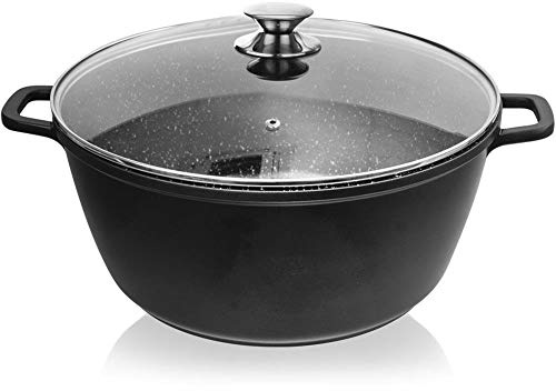 ORION gjuten gryta med glaslock GRANIT 32 cm | 9,7 l gas induktion | induktion