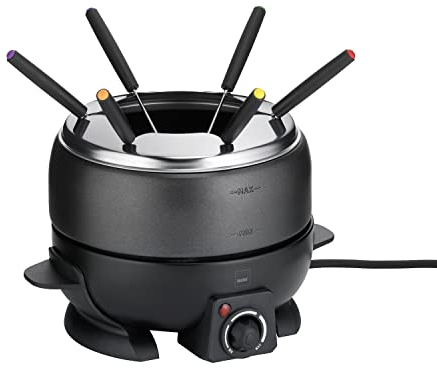 kela set de fondue de carne eléctrica 9 pcs, set de fondue para 6 personas SIMPLON, fondue de queso, fondue de chocolate eléctrica con tenedores, soporte para tenedores, 800W