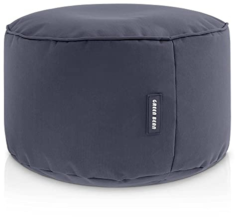 Green Bean Sitzsack-Hocker 25x45cm mit EPS-Perlen Füllung - Fußhocker Fußkissen Sitz-Pouf für Sitzsäcke - Bodenkissen für Kinder und Erwachsene - Fußablage Sitzkissen Sitzhocker Stahlgrau