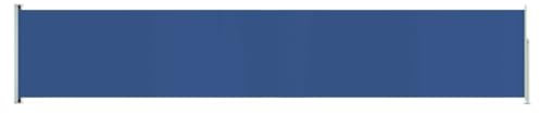 vidaXL Toldo Lateral Retráctil de Jardín Patio Separador Terraza Balcón Pantalla Solar Viento Enrollable Automático Azul 117x600 cm