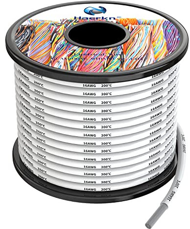 1.3mm² 16AWG Silicone Fili elettrici Bianco colori 15 metri Cavo Elettrico filo di rame stagnato a più fili Alta Temperatura Resistente