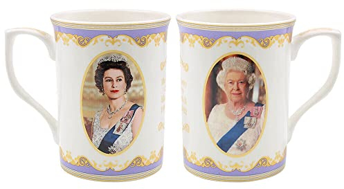 The Leonardo Collection Tasse mit Aufschrift Her Majesty The Queen, Elizabeth II, 10 cm, Weiß