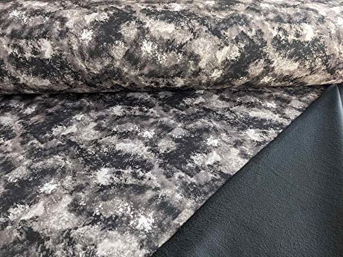 Softshell, Farbexplosion Grau/Schwarz als Meterware zum Nähen, 50 cm