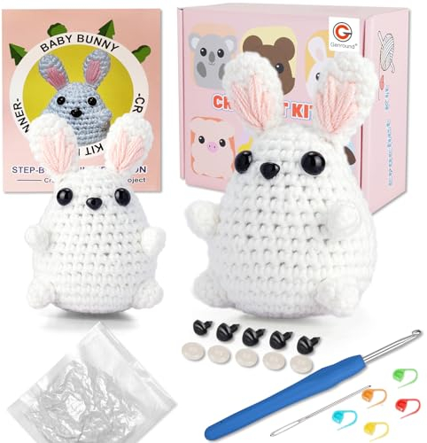 Genround Häkelpaket für Anfänger, Häkelset mit Schritt-für-Schritt-Video-Tutorials, Häkelset Anfänger Tiere Kinder Erwachsene