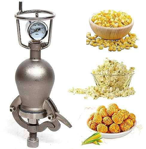 Chinesische traditionelle Popcorn-Maschine, Mini-Edelstahl-Profi-Röst-Popper, Hochdruck-Popcorn-Heim-Kleinmaschine, für Familientreffen, Studium, Partyspaß
