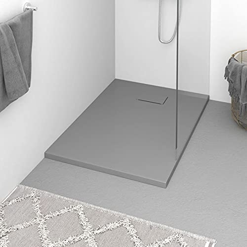 LAPOOH Piatto Doccia in SMC Grigio 100x70 cm,Piatto Doccia,Attrezzature per Bagni(SPU:148934)