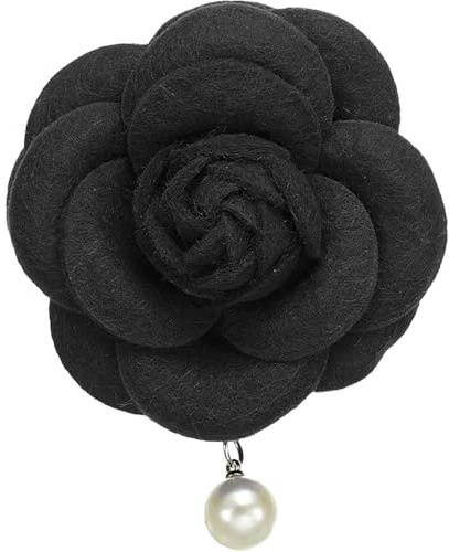 Camellia Blumenbroschen, Vintage Stoffblumenbroschen mit künstlichen Perlen, elegante florale Anstecknadeln für Damen, Hut, Kleid, Hemd, Krawatte, Corsage, Lila