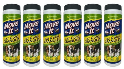 Natural Non-Toxic Cat & Dog Repellent Granules | Effective Indoor & Outdoor Deterrent for Home & Garden | Extra Strong Cat & Dog Protection | 240g (Pack of 6)