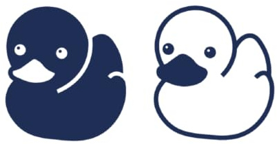 Tattwo.me – Temporäre Tattoos für Erwachsene und Kinder, hält 2 Wochen, wasserfest – 2 Enten (zum Schneiden) – Pflanzliche Tinte – EU-Kosmetik-Zertifikat – (P0896)