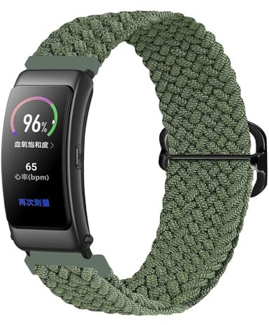 16MM justerbar nylon elastisk flätrem för Huawei TalkBand B6/B3 Smart Armband Sportrem för Huawei Band B6 Klocka, grön, för TalkBand B6