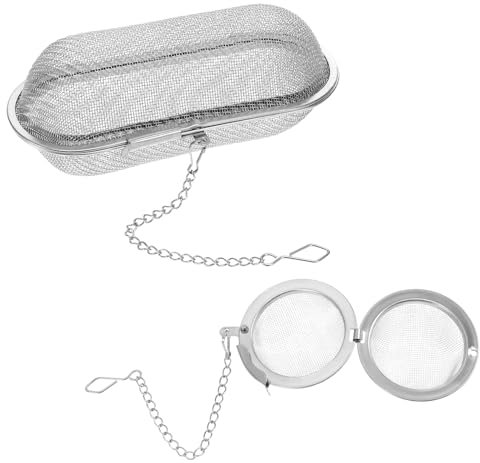 TIESOME 2 cestas de limpieza ultrasónicas de acero inoxidable por ultrasonidos, filtro de red, cesta de limpieza ultrasónica para joyas, anillos, relojes, piezas pequeñas, color plateado