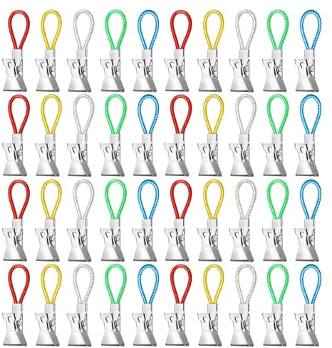 30 Stück Handtuchklammern, Aufhänger für Handtücher, Handtuchclips | 5 Farben Handtuchklammer, Handtuch Clips für Bad Kücher Wohnmobil