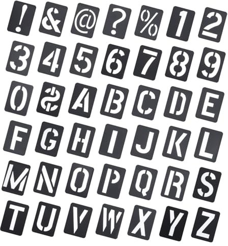 JEWEDECO 1 Satz Wiederverwendbare Buchstabenschablonen Abwaschbare Kunststoff Malschablonen Alphabetschablonen Für Malerei