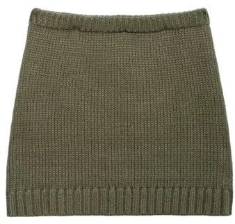 Damen-Polojacke, Vintage-Stil, lässig, einfarbig, Knopfleiste, gerader Minirock, Strickset, Rock, L