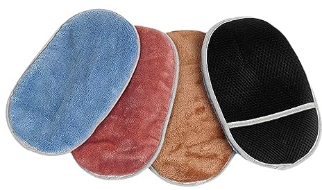 Ipetboom Car Washing Mitts Car Cleaning Gloves 4pcs Coral Fleece Wash Mitts Lint-free Vehicle Exterior Care and Polishing Random Color