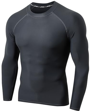 LAFROI Herren Langarmshirt UPF 50+ Kompression, BJJ, Schwimmen, Rashguard