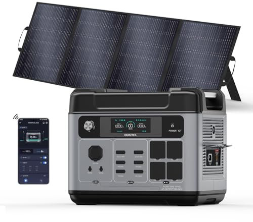 P2001PLUS 2400W Centrale Elettrica Portatile, Batteria LiFePO4,Controllo APP,Generatore Solare 2048Wh, Stazione di Emergenza per Casa,con 4 Prese AC (Picco 5000W),con pannelli solari da 200W.