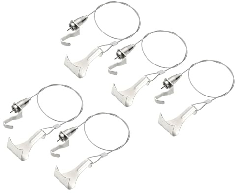 sourcing map 5Pcs Picture Hanging Wire Kit, 0.5 m x 1.5 mm Heavy Duty Picture Hangers Adjustable Wire Rope with S-Hooks and Loop, Load 35kg/77.1 lbs for Hanging Mirrors Light Lamp Artwork