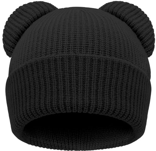 DRESHOW Baby Beanie Cappelli Invernali Bambino Bambini Morbida Maglia Graziose Orecchie da Orsetto Unisex Cappello per Neonato Ragazzi Ragazze Cappello Caldo per 6-24 mesi