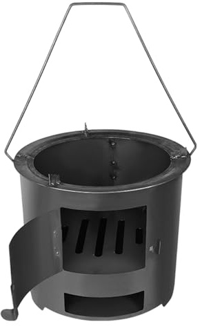 Brasero de Mesa portátil con Amplia Abertura, Estufa de Camping de Baja emisión de Humo, alimentada con pellets o leña, para Exteriores/Patios, sin Humo en Interiores.