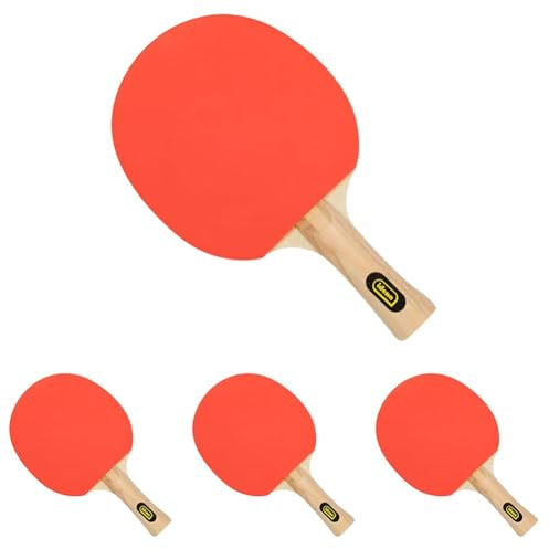 Idena 40202 - Tischtennisschläger Training, mit Griff aus Holz und Gummibelag in Rot und Schwarz, Schläger für Anfänger, Verein und Freizeit