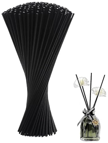 shweehon 50 PCS Black Reed Diffuser Sticks, Diffuser Reeds Sticks, Large Black Reed Diffuser for Scented Oil Diffuser, for Bedroom Home Fragrance Aromatherapy(30cm X 4mm)