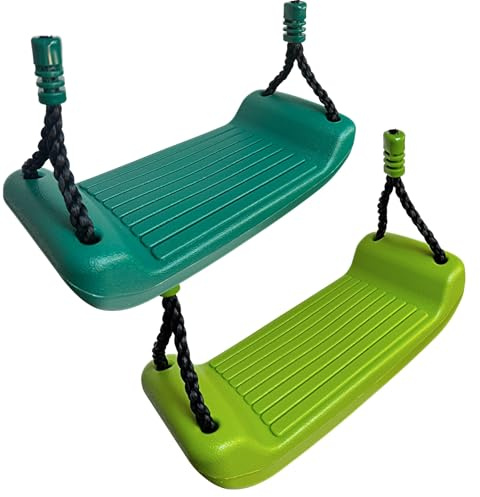 Schaukelsitz Kinder Kunststoff 2er Set Apfelgrün & Petrolgrün – Verstellbares Seil 90–150 cm, Bis 70 kg belastbar – Wetterfeste Brettschaukel für Garten & Indoor – Schaukel Sitz mit Topring