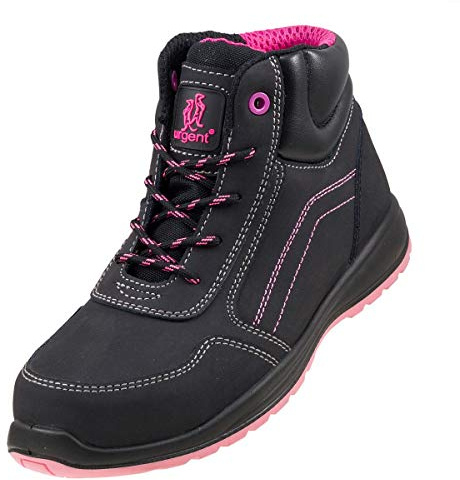 Urgent Chaussures de travail pour dames - Sécurité Industrielle - Modèle 116 S1 EN ISO 20345 NEUF + emballage d'origine, Rose noire., 41 EU