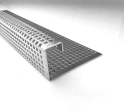 Aluminium 1,5mm dick Kiesfang Winkel Lochblech QG5-8 Kiesfangleiste, Größe nach Maß (1000mm, Schenkel A: 15mm / B: 50mm / C: 100mm / D: 80mm)