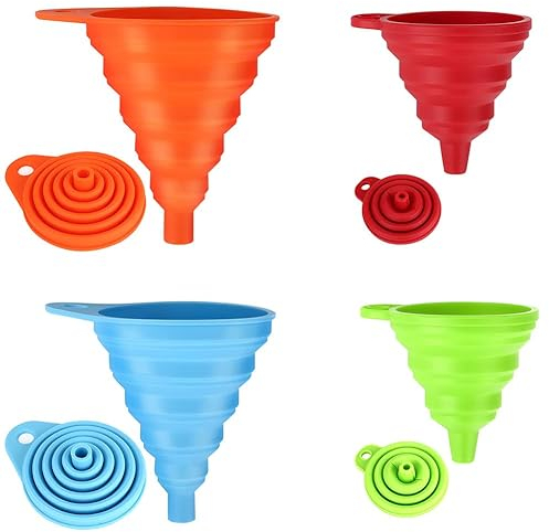 Siasky - Embudo plegable de silicona para botella de agua, 4 unidades
