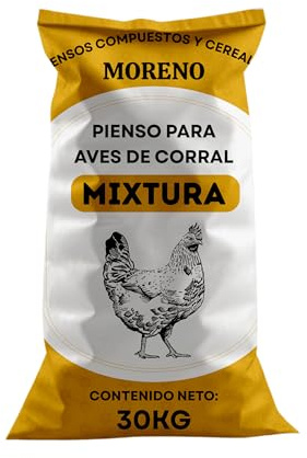 Pienso Mixtura Aves Camperas, Saco 30Kg | Pienso de 1º Calidad, Rico en Nutrientes y Propiedades | Todo Tipo de Aves | El Embalaje Puede Variar