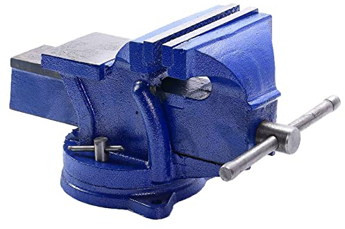 uyoyous schraubstock 150mm drehbar 360° handschraubstöcke Rostschutz Amboss Tischschraubstock mit Fixierbarer Sockel für Werkbank, Gusseisen, Holzbearbeitung, Metallbearbeitung