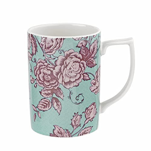 Spode KINTE4882 Mug (CA) 0.35ltr Teal S/4, Earthenware, 350 milliliters