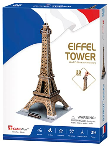 Party town, World Brands C044H Puzzle Paris, Eiffelturm, Erwachsene und 3D-Puzzle, für Kinder, Blau