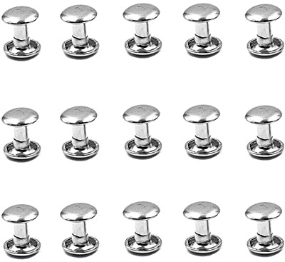 100 Juegos De Remaches De Doble Cabeza Metálica, Remaches De Doble Cabeza Redonda,Silver,10x6mm