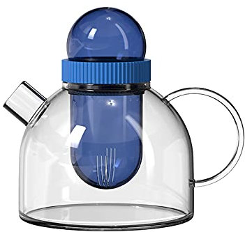 Carafe d'eau Pichet de filtre à ménage avec couvercle Verre créative Bouteille d'eau froide à haute température Théière à haute température for la maison, restaurant, café Carafes ( Color : Blauw )
