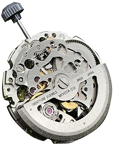 XIDIT Guld 8N24 mekaniskt urverk Miyota 21 jewels skelett automatisk rörelse, silver