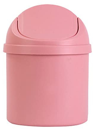 Joyzan Mini Papelera de Mesa, Papelera de Escritorio Pequeña Bote Basura Papelera Baño con Tapa Presión Contenedor íntima Escritorio Ahorro Espacio Hogar Cocin Cubo Papelera Plástico Oficina Reciclar