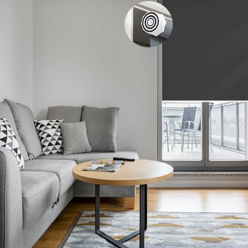 Verdunkelungsrollo ohne Bohren Klemmfix 80 x 180 cm Sichtschutz, Lichtschutz, Sonnenschutzrollo Seitenzugrollo mit Verstellbarer Kette für Wohnzimmer, Schlafzimmer, Dunkelgrau