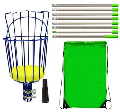 Fruit Picker Rod with Telescopic Basket, Fruit Picker Rod with Basket | and Orange Picker Pole with Telescopic Handle | Efficient Fruit Picker in Ace
