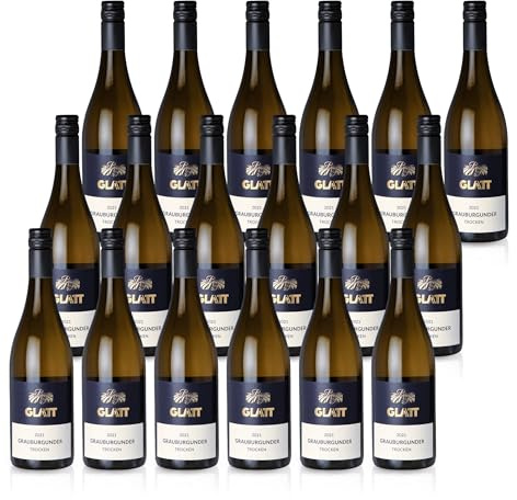GLATT Grauburgunder trocken 2021 | Qualitätswein vom Kaiserstuhl/Baden, Deutschland | Leicht & Fruchtig im Geschmack | Weißwein aus der Pinot Gris-Traube (18x 0,75L)