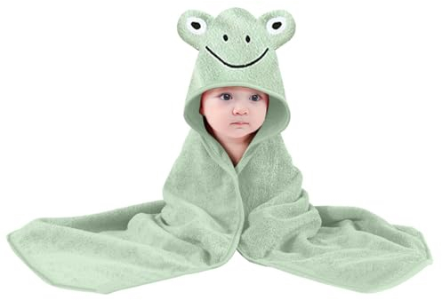 Kapuzenbadetuch Baby Handtuch mit Kapuze aus Baumwolle Badetuch für Neugeborene Kleinkinder Groß 90 x 90 cm Geschenke zur Mädchen Jungen Weich & Super Saugfähig Duschtücher Badeponcho Badetücher
