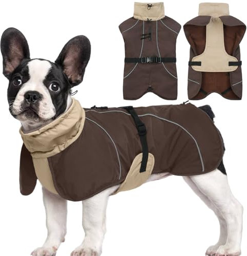 Hjyokuso Hundemantel, Hundejacke Für Kleine Hunde, Wintermantel Hund Mit Weichem Fleecefutter, Hunde Wintermantel Wasserdicht, Winterjacke Hund, Regenmantel Hund, Winterjacken Wintermäntel Für Hunde