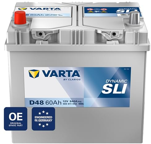 VARTA Automotive DYNAMIC SLI (D48) 12V 60Ah 540A - Nassbatterie KFZ mit Standardausstattung & ohne Start-Stopp System - Starterbatterie für einfachen Energiebedarf - Bleisäurebatterie wartungsfrei